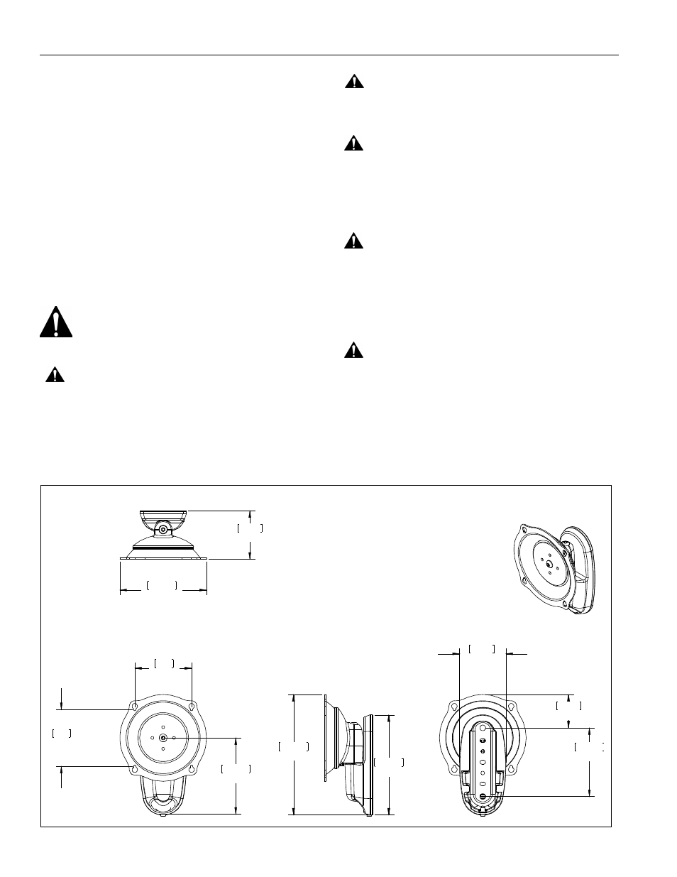 Disclaimer, Important warnings and cautions, Dimensions | CHIEF J-Series User Manual | Page 2 / 8