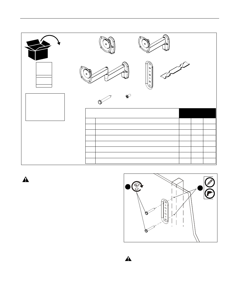 Parts installation | CHIEF J-Series User Manual | Page 5 / 8