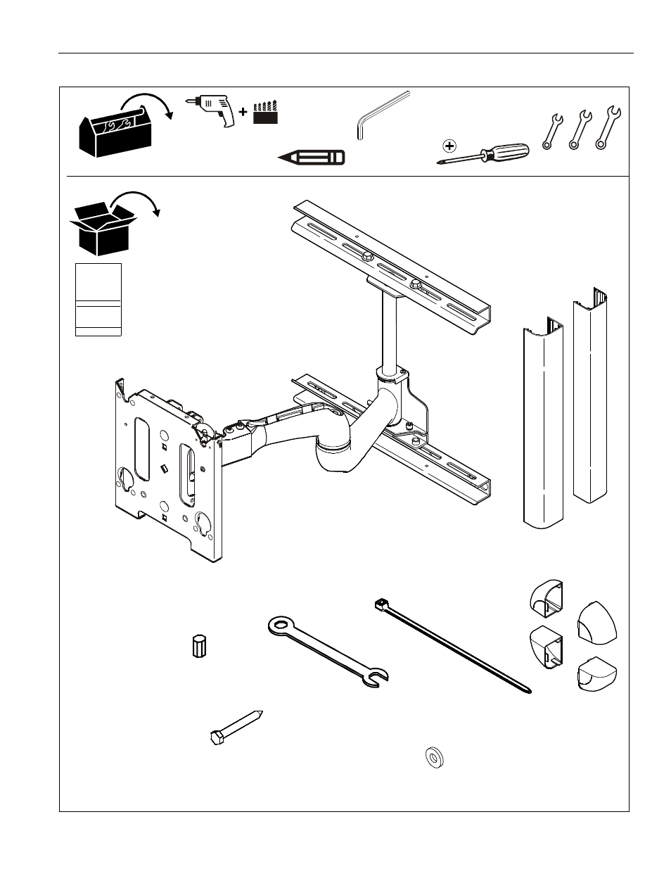 Tools required for installation and parts | CHIEF MWR User Manual | Page 3 / 12