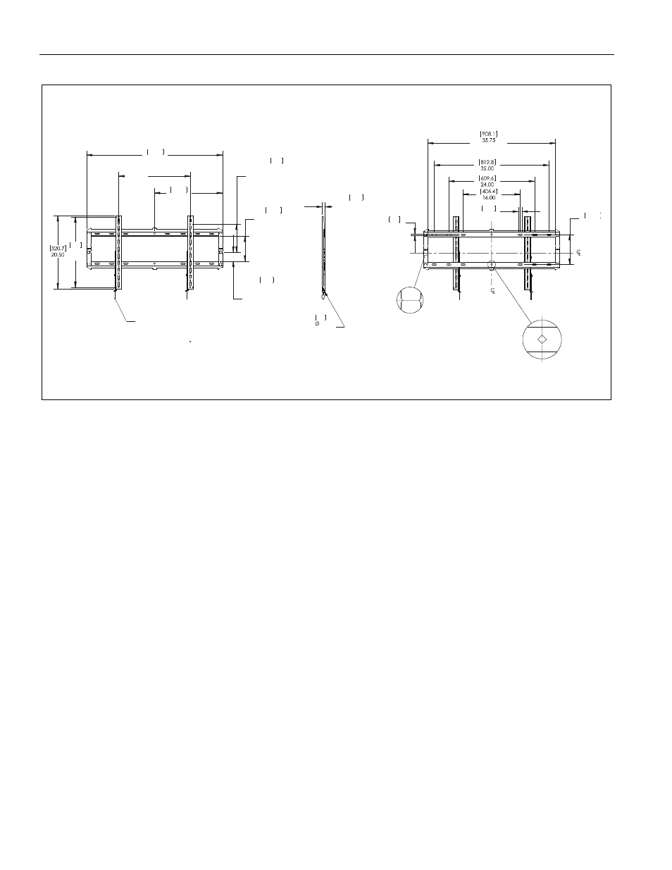Dimensions - rxf2, Rmf2/rlf2/rxf2 installation instructions 4 | CHIEF RXF2 User Manual | Page 4 / 12