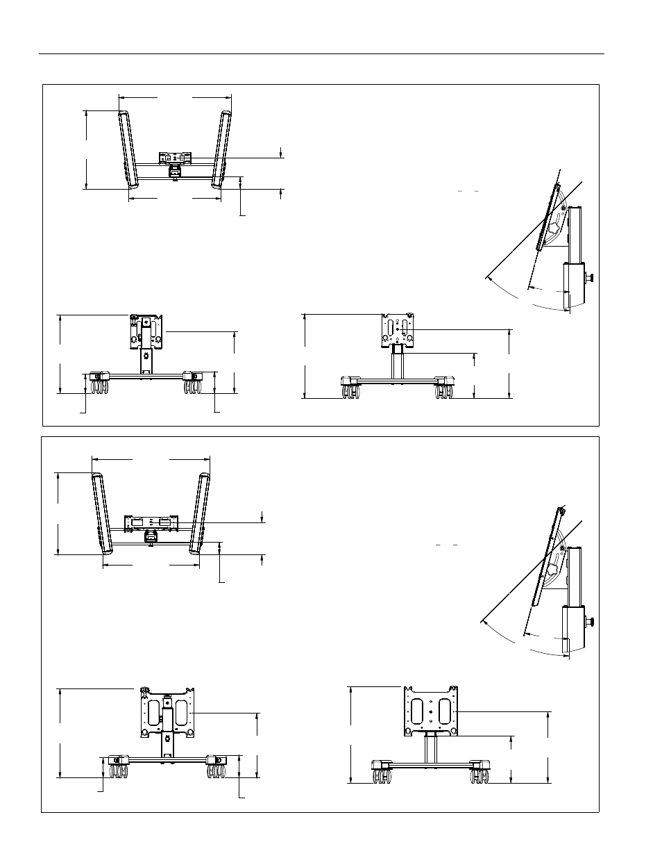 Dimensions, Mfm, pfm, mfq, pfq installation instructions 4 | CHIEF PFQ User Manual | Page 4 / 12