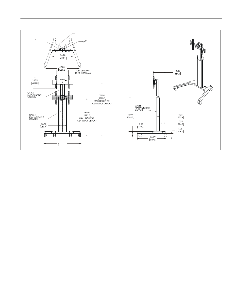 Dimensions, Installation instructions mpau 3 | CHIEF MPAU Series User Manual | Page 3 / 16
