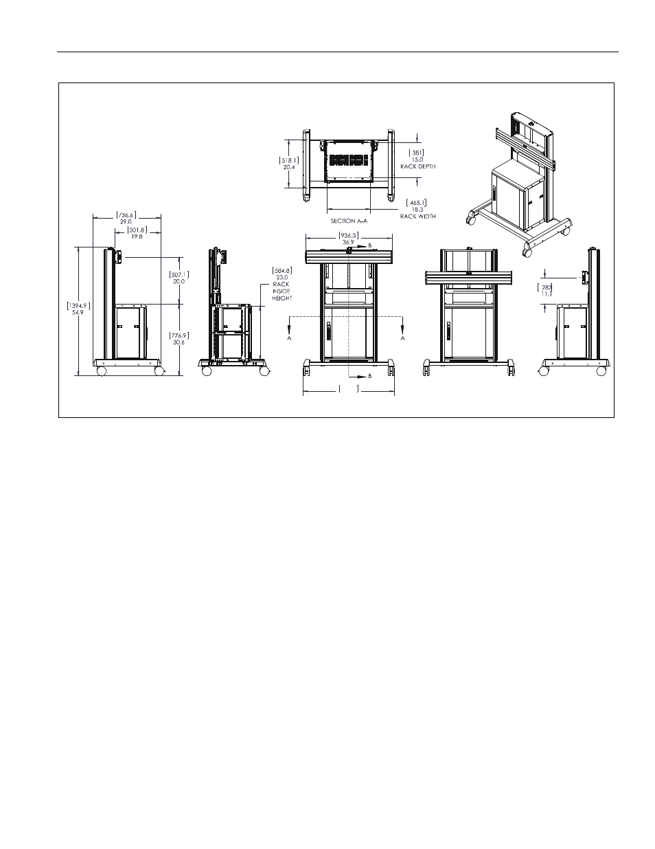 Dimensions | CHIEF XVAUB User Manual | Page 3 / 16