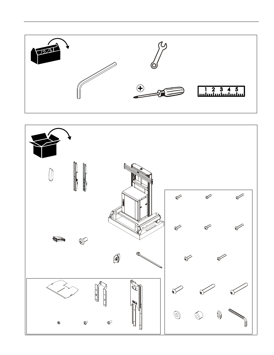 Tools required for installation parts | CHIEF XVAUB User Manual | Page 5 / 16