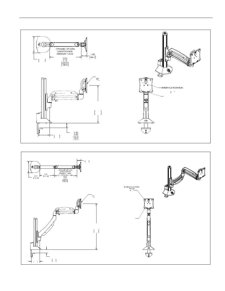 Dimensions, Installation instructions k1c series 3 | CHIEF K1C Series User Manual | Page 3 / 20