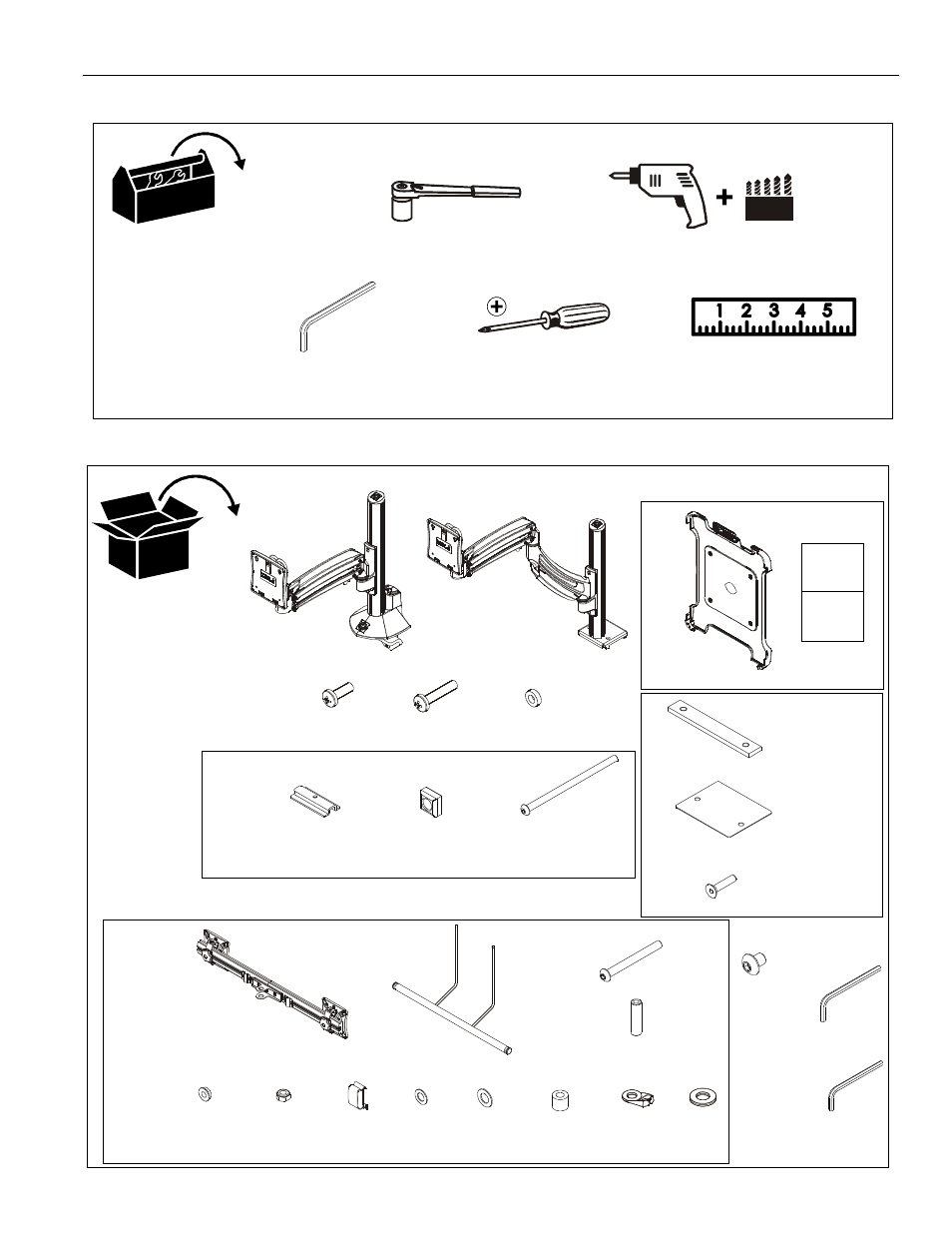 Tools required for installation parts | CHIEF K1C Series User Manual | Page 9 / 20