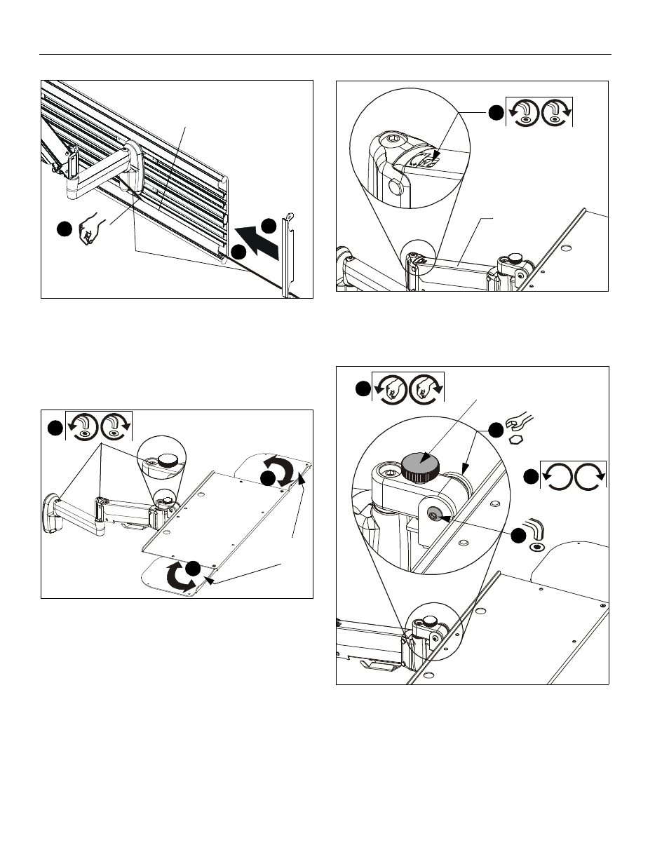 Keyboard tray adjustments | CHIEF KWT110 User Manual | Page 22 / 28