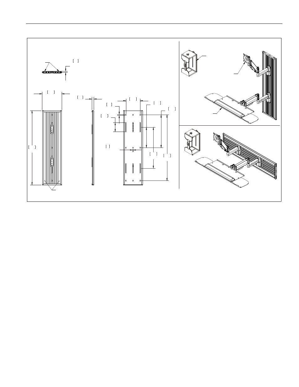 Dimensions, Installation instructions kwt-110 3 | CHIEF KWT110 User Manual | Page 3 / 28