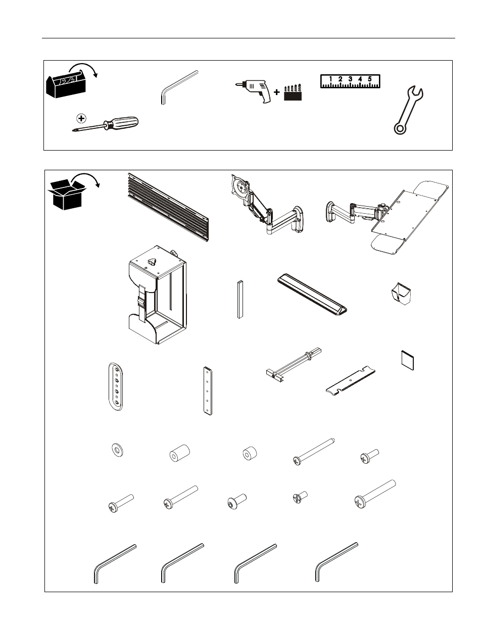 Tools required for installation parts | CHIEF KWT110 User Manual | Page 7 / 28