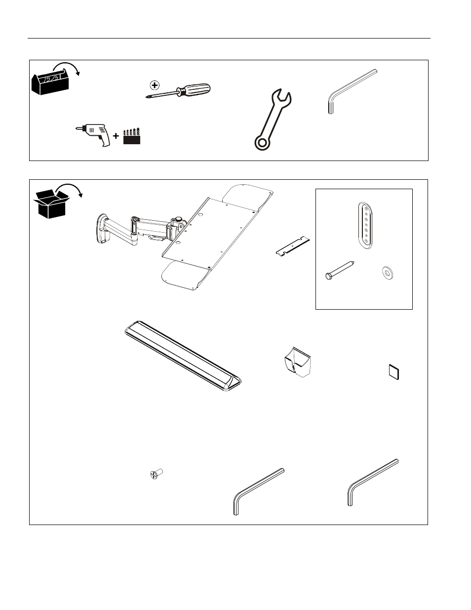 Tools required for installation parts | CHIEF KWK-110 User Manual | Page 4 / 8