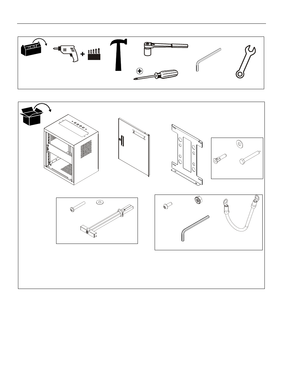 Tools required for installation parts | CHIEF NW2 Series User Manual | Page 4 / 12