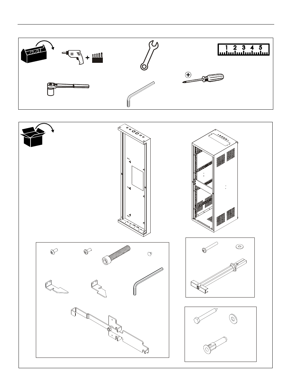 Tools required for installation parts | CHIEF NW1 Series User Manual | Page 4 / 8