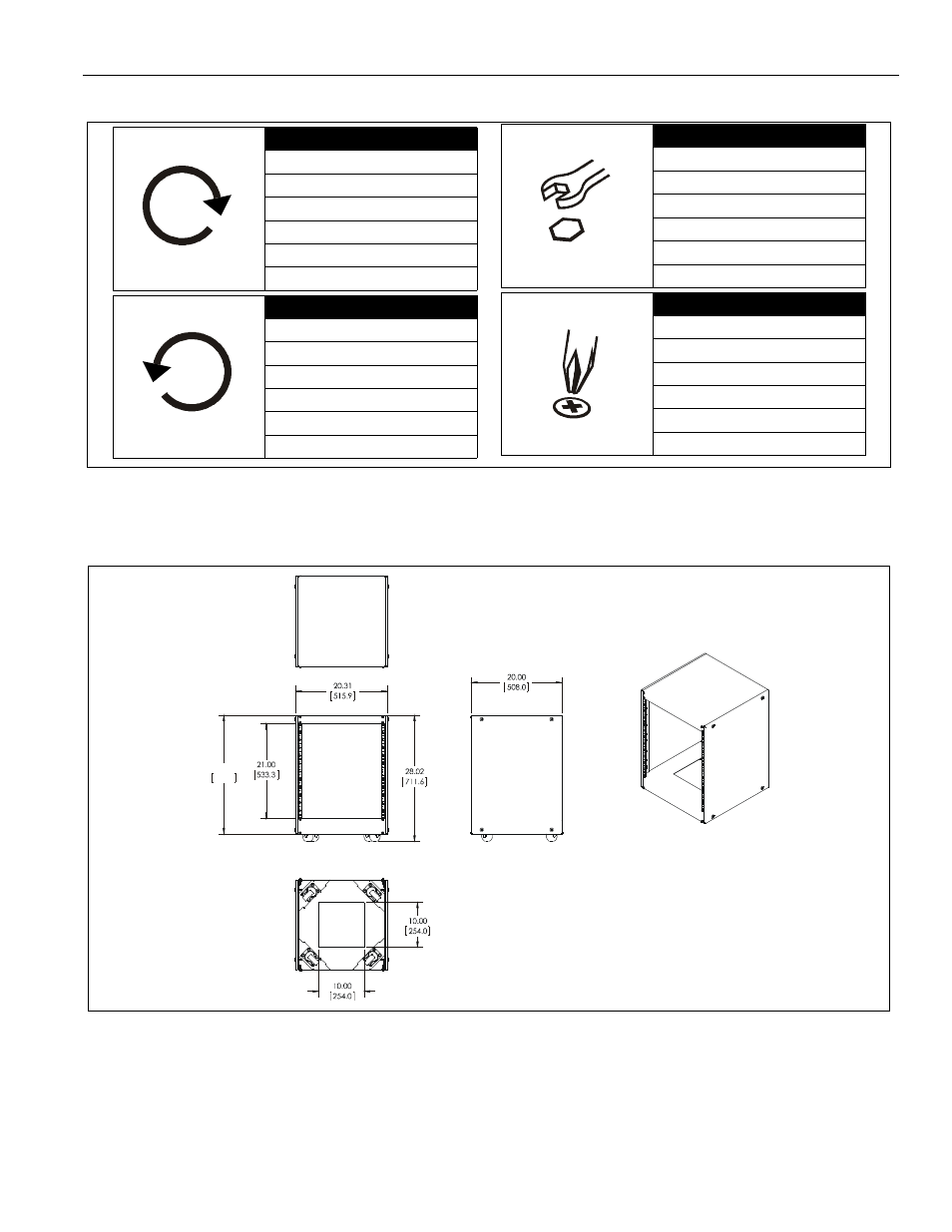 Legend dimensions | CHIEF GRFWS-RK User Manual | Page 3 / 8