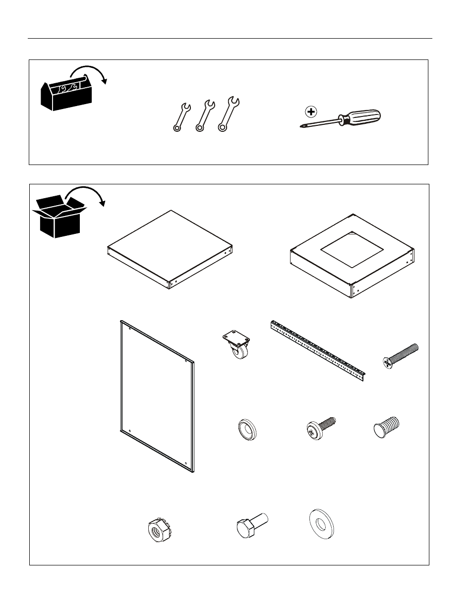 Tools required for installation parts | CHIEF GRFWS-RK User Manual | Page 4 / 8