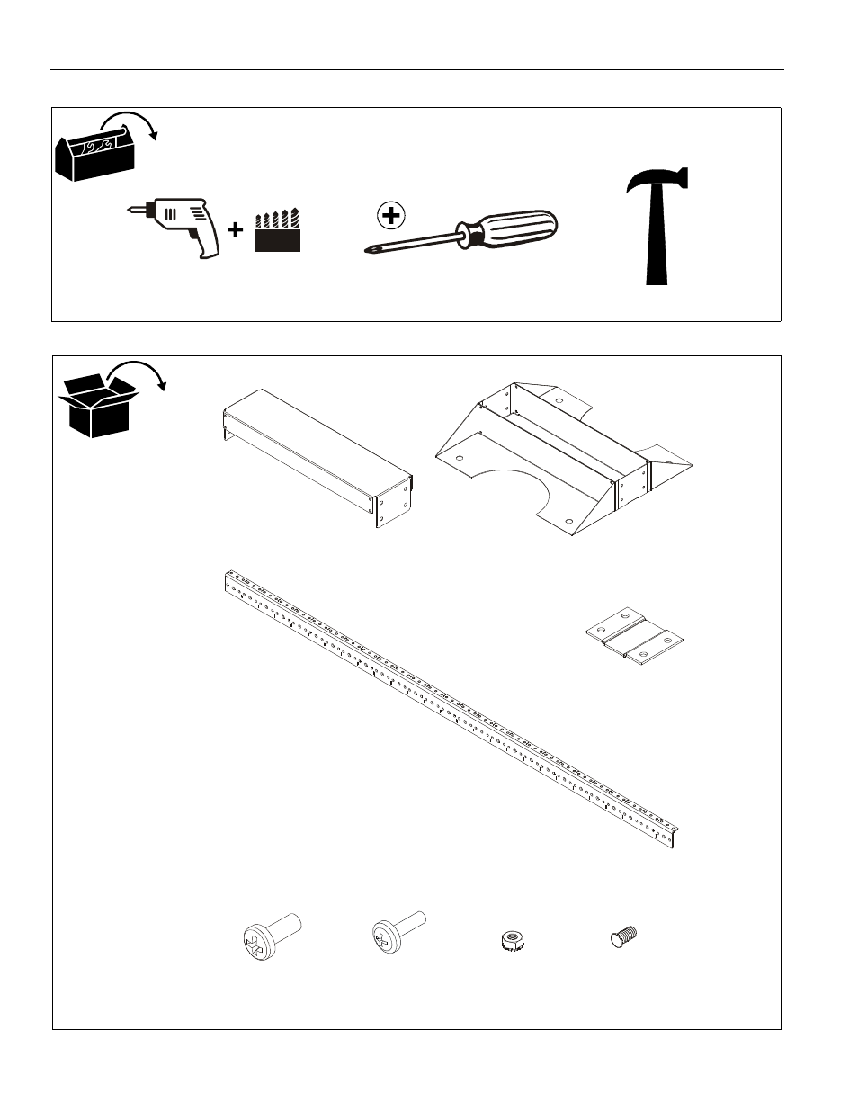 Tools required for installation parts | CHIEF RFM Series User Manual | Page 4 / 8