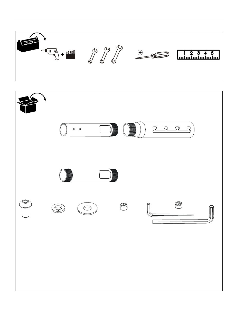Tools required for installation parts | CHIEF CMS Series Columns User Manual | Page 4 / 8