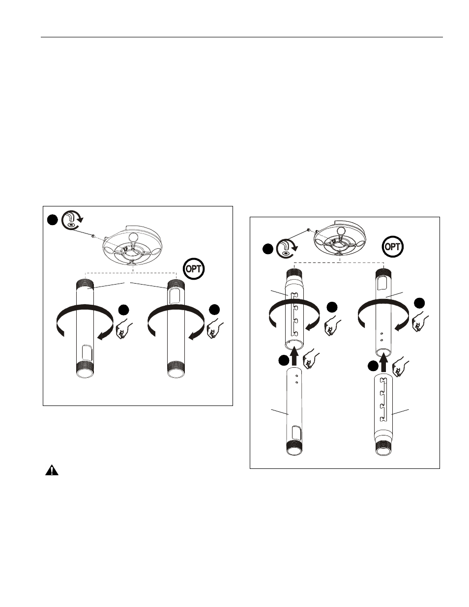 Fixed length extension column, Adjustable length extension column | CHIEF CMS Series Columns User Manual | Page 5 / 8