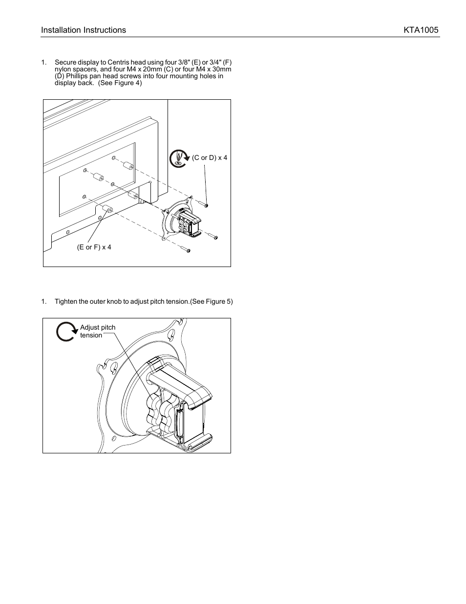 CHIEF KTA1005 Series User Manual | Page 5 / 8