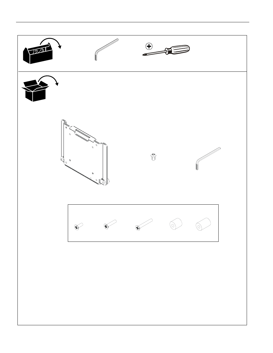 Tools required for installation and parts | CHIEF KSA1024B User Manual | Page 4 / 8