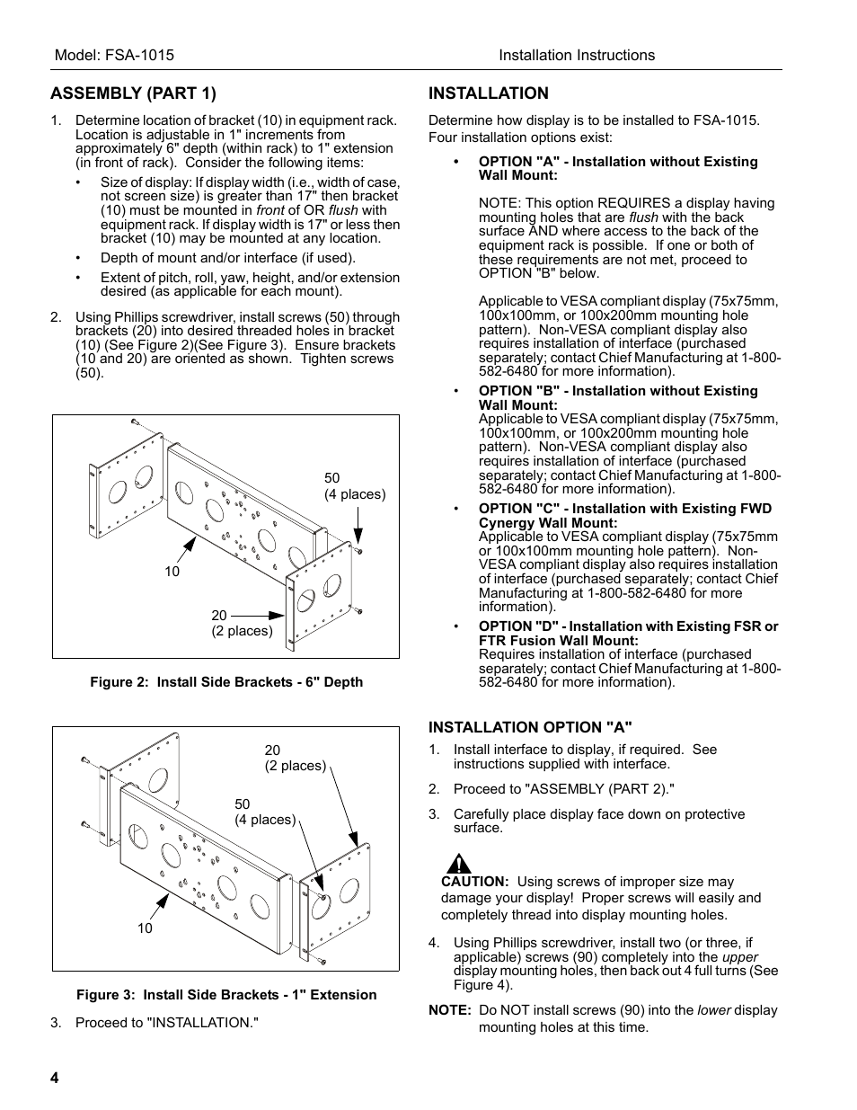 CHIEF FSA1015 User Manual | Page 4 / 8