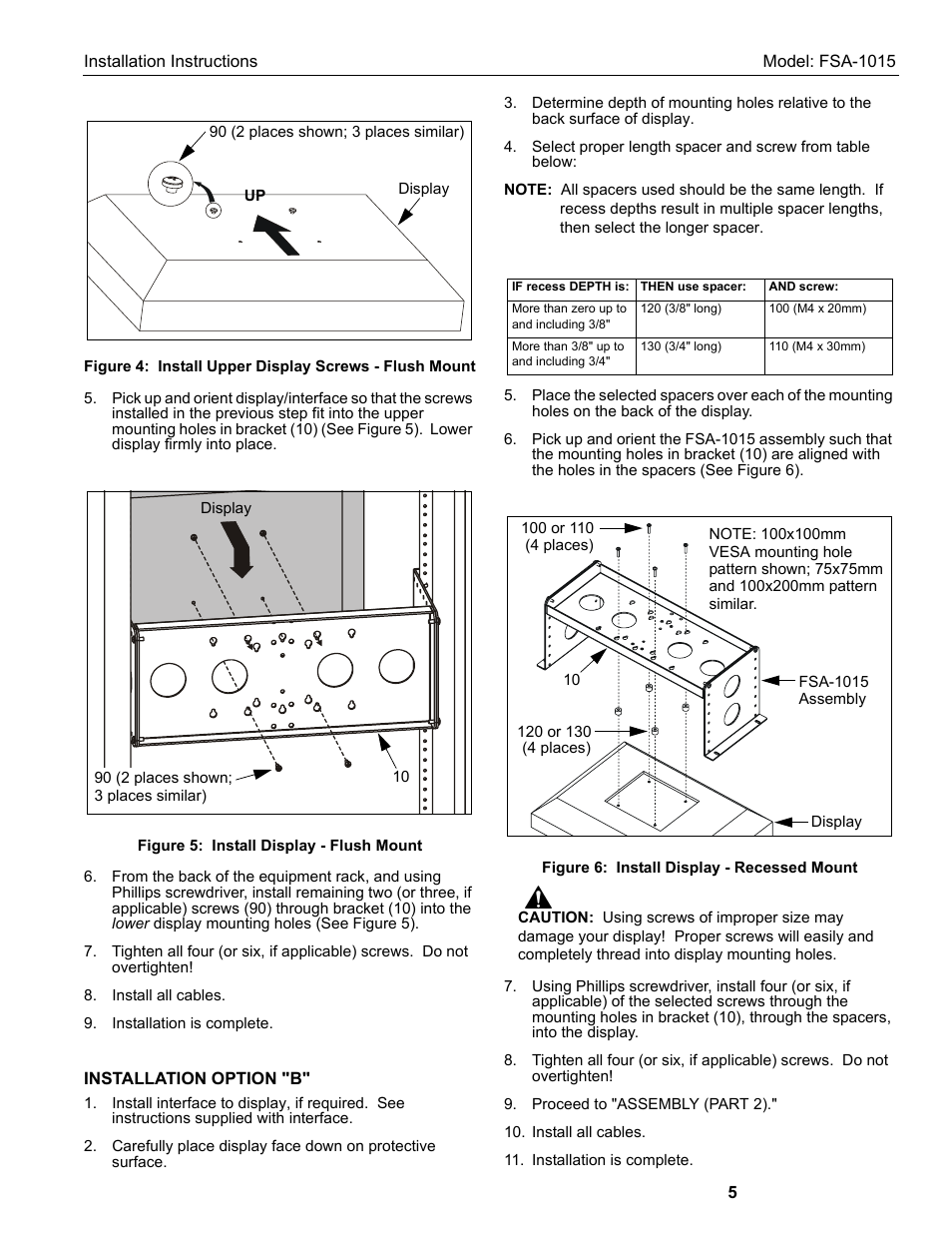 CHIEF FSA1015 User Manual | Page 5 / 8