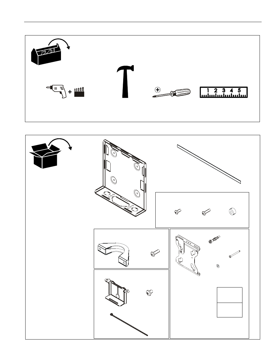 Tools required for installation parts | CHIEF PAC260 Series User Manual | Page 7 / 12