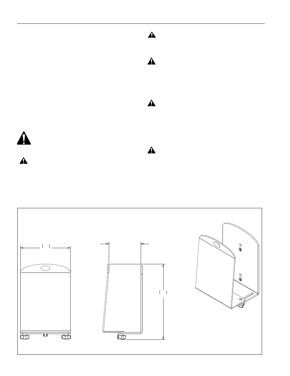 Disclaimer, Important warnings and cautions, Dimensions | CHIEF KSA1023 User Manual | Page 2 / 12