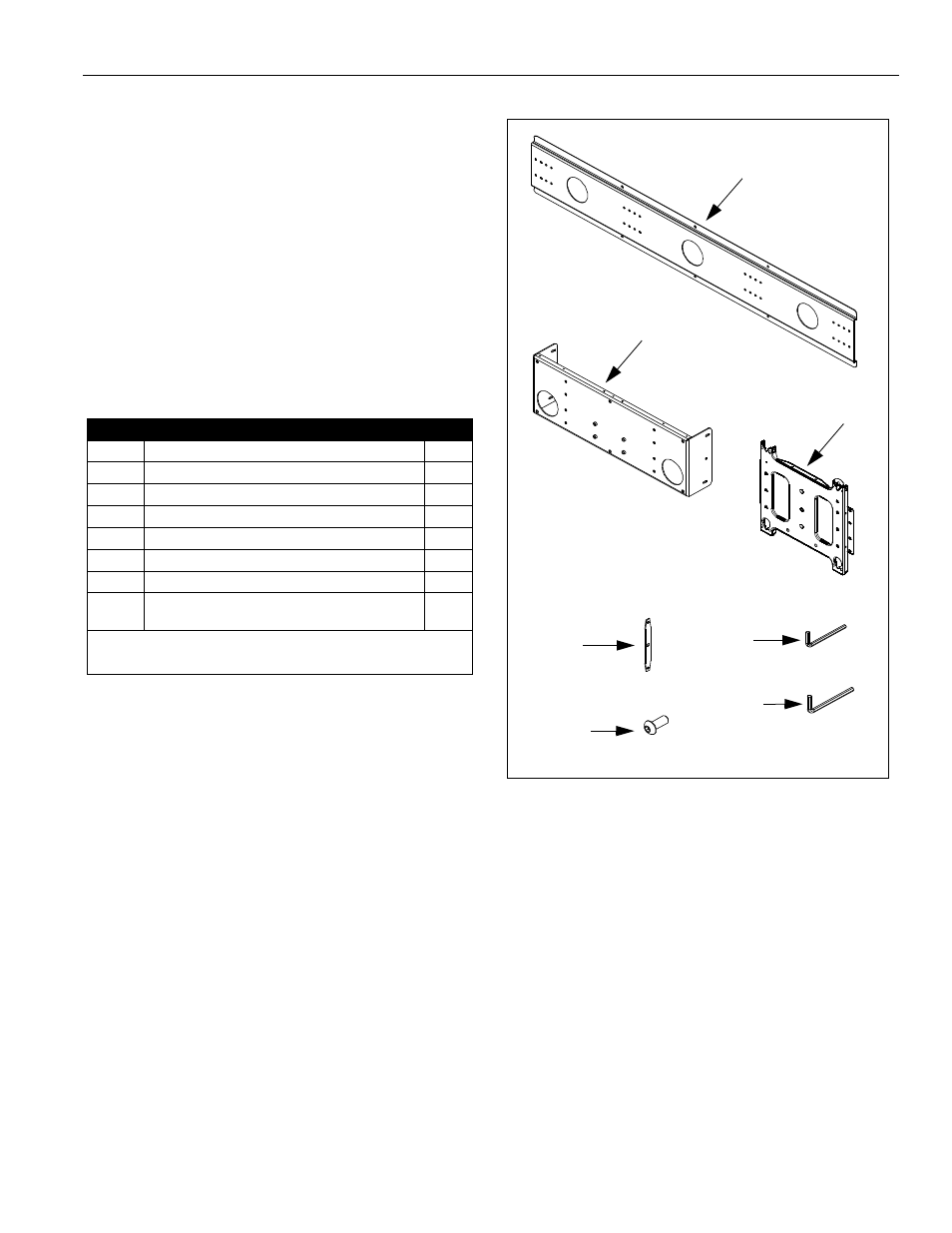 Tools required for installation, Parts | CHIEF PAC200 User Manual | Page 3 / 6