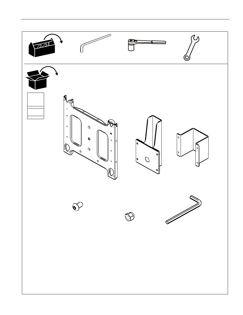Tools required for installation and parts | CHIEF PAC720 User Manual | Page 3 / 6