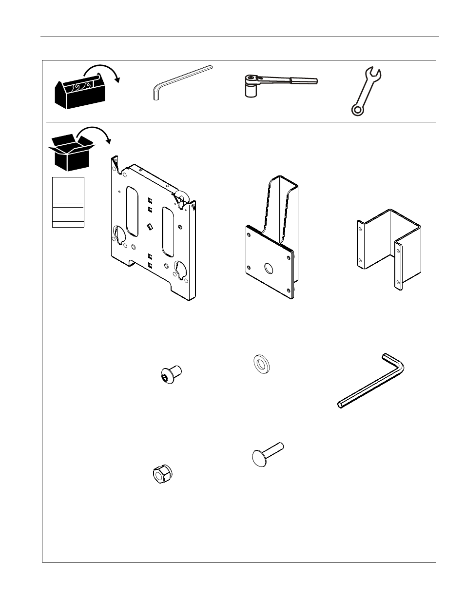 Tools required for installation and parts | CHIEF MAC720 User Manual | Page 3 / 6