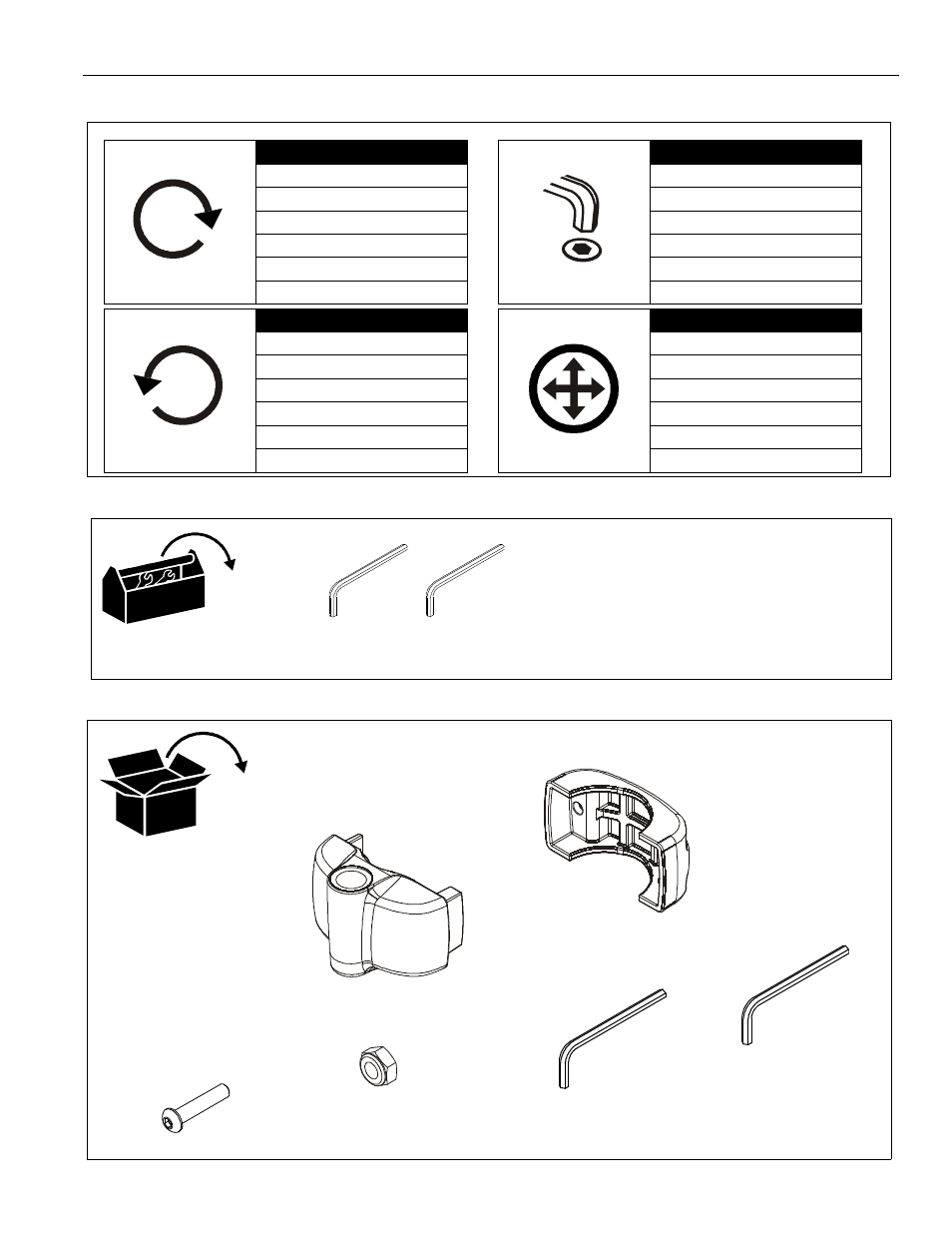 Legend tools required for installation parts | CHIEF KSA1017 User Manual | Page 3 / 8