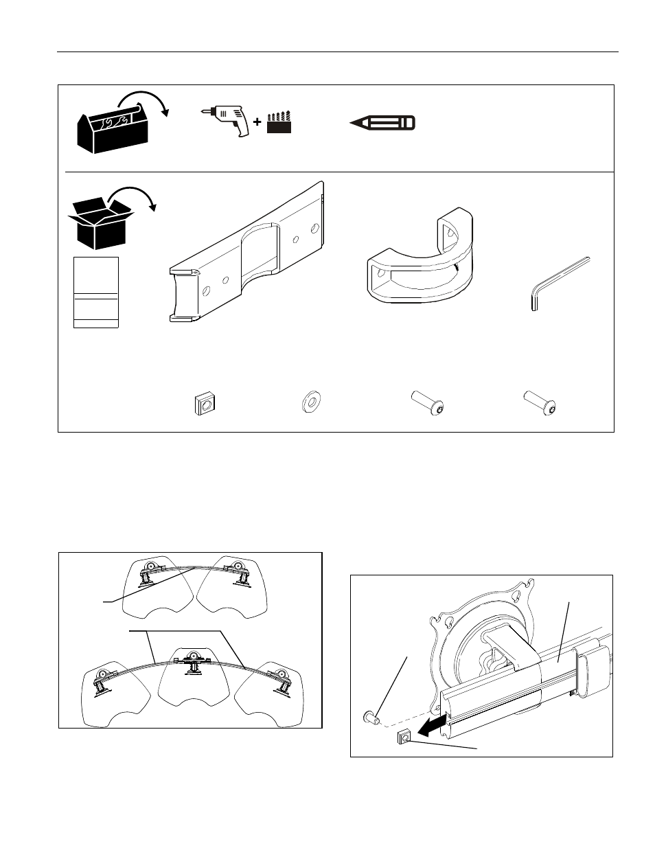 Tools required for installation and parts, Assembly and installation | CHIEF KTA1003 User Manual | Page 3 / 6