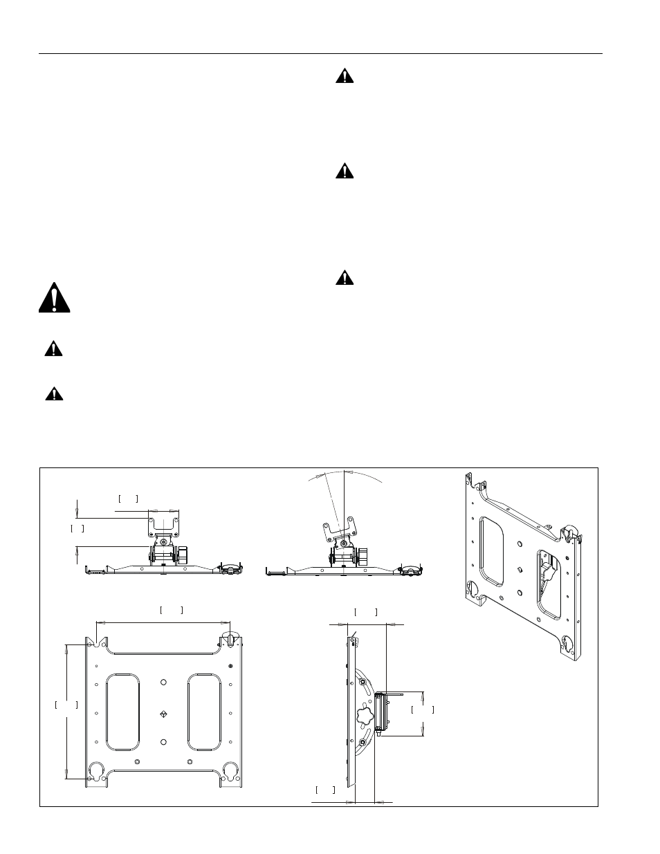 Disclaimer, Important warnings and cautions, Dimensions | Pac790 installation instructions 2 | CHIEF PAC790 User Manual | Page 2 / 8