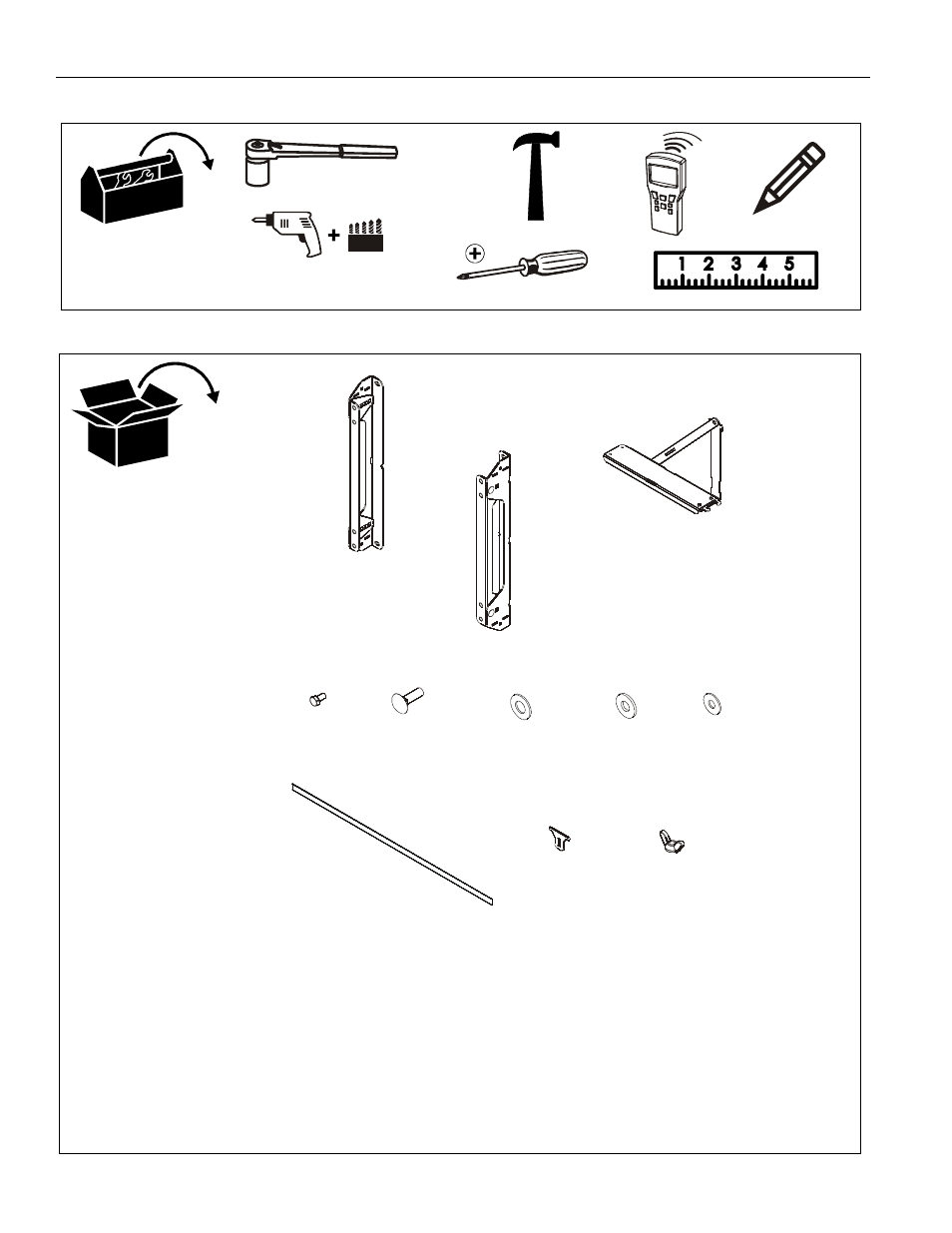 Tools required for installation parts | CHIEF FCA103 User Manual | Page 4 / 8