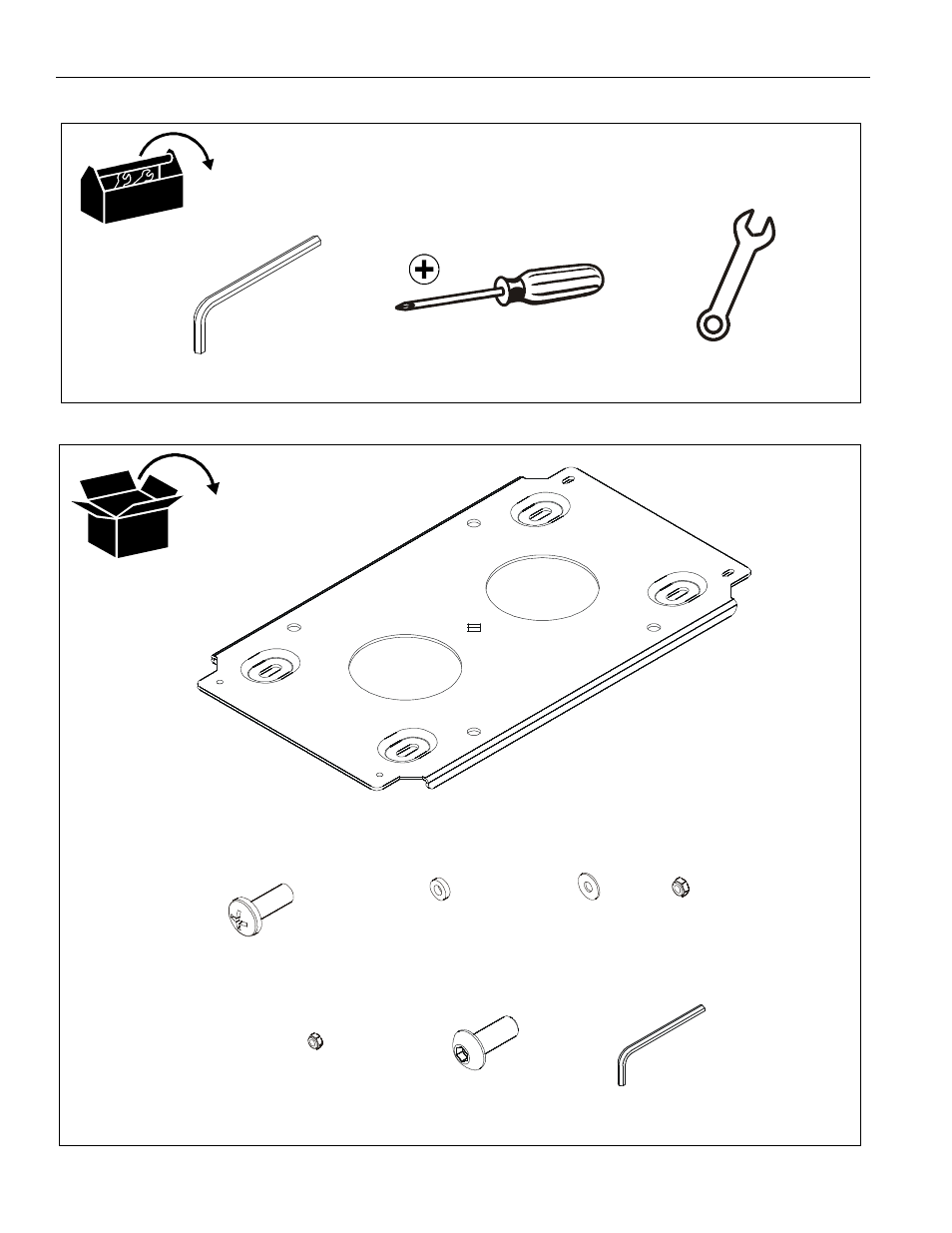Tools required for installation parts | CHIEF TA410 User Manual | Page 4 / 8