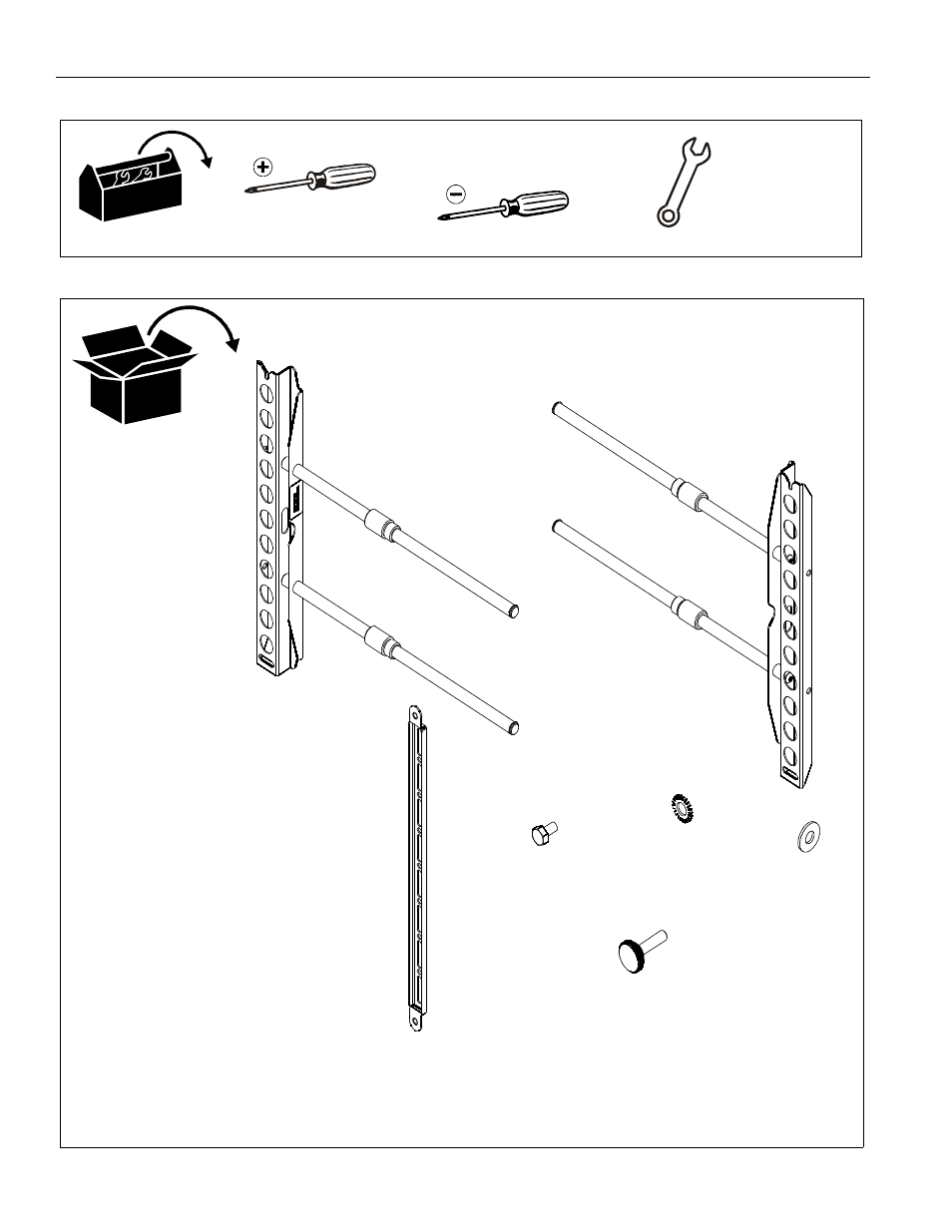 Tools required for installation parts | CHIEF FLR100 User Manual | Page 4 / 8
