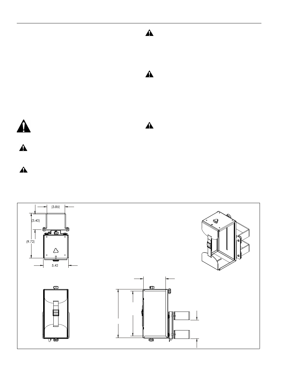 Disclaimer, Important warnings and cautions, Dimensions | CHIEF QMP1C User Manual | Page 2 / 8