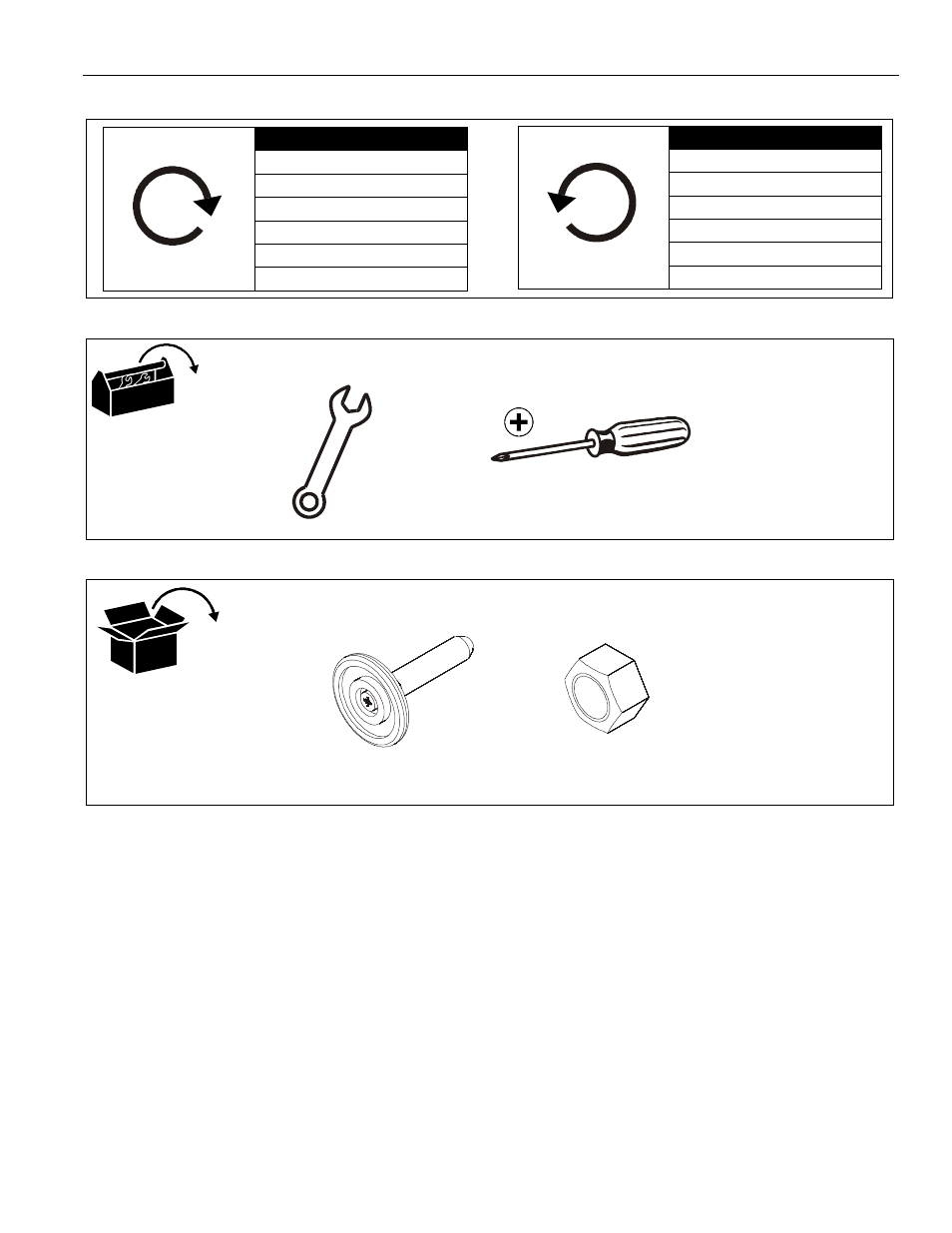 Legend tools required for installation parts | CHIEF FCA776 User Manual | Page 3 / 8
