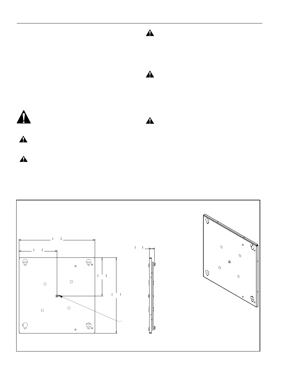 Disclaimer, Important warnings and cautions, Dimensions | Pac-400 installation instructions 2 | CHIEF PAC400 User Manual | Page 2 / 8