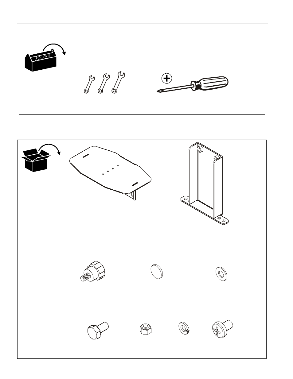 Tools required for installation parts | CHIEF PAC150 User Manual | Page 4 / 8