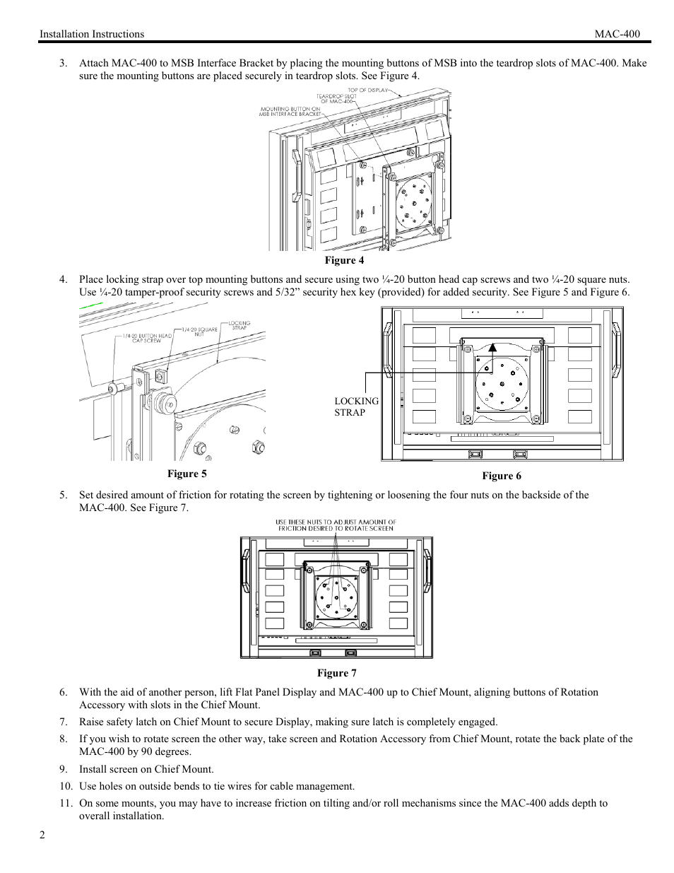 CHIEF MAC400 User Manual | Page 2 / 2