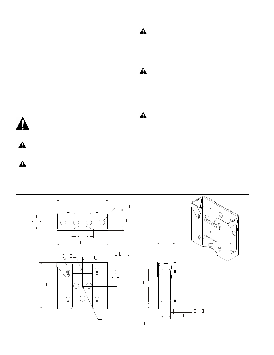 Disclaimer, Important warnings and cautions, Dimensions | Mac-251 installation instructions 2, Warning, Caution | CHIEF MAC251 User Manual | Page 2 / 8