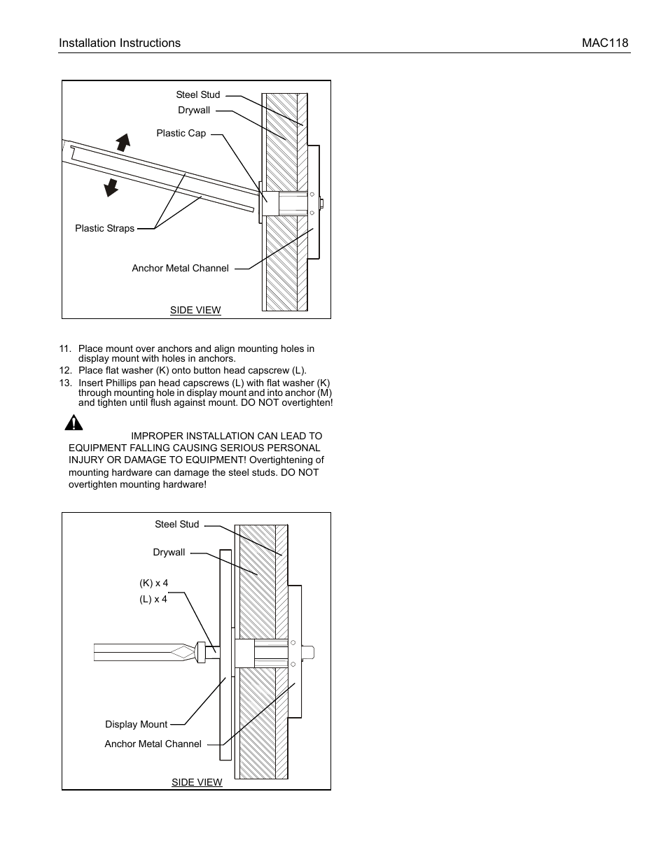 CHIEF MAC118 User Manual | Page 7 / 8