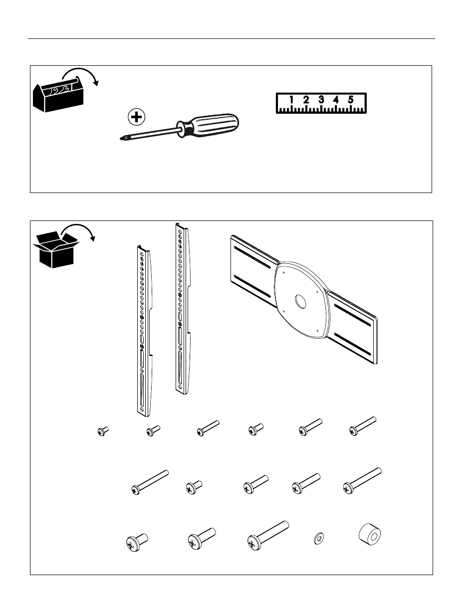 Tools required for installation parts | CHIEF JSBU User Manual | Page 4 / 8