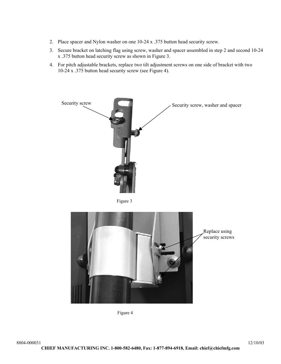 CHIEF FSA1000 User Manual | Page 2 / 2