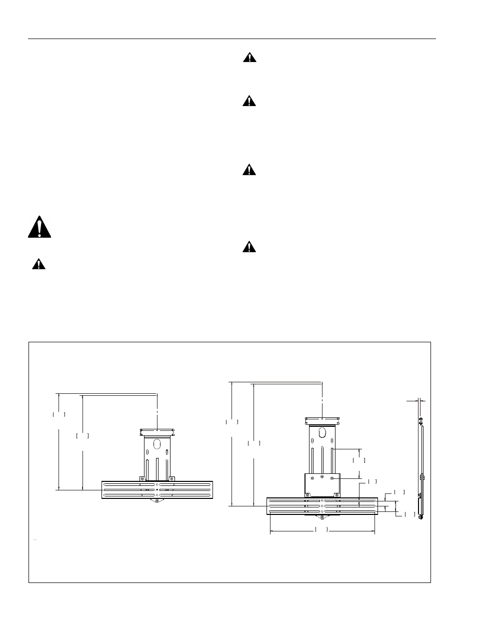 Disclaimer, Important warnings and cautions, Dimensions | Ta350 installation instructions 2, Warning, Caution | CHIEF TA350 User Manual | Page 2 / 8