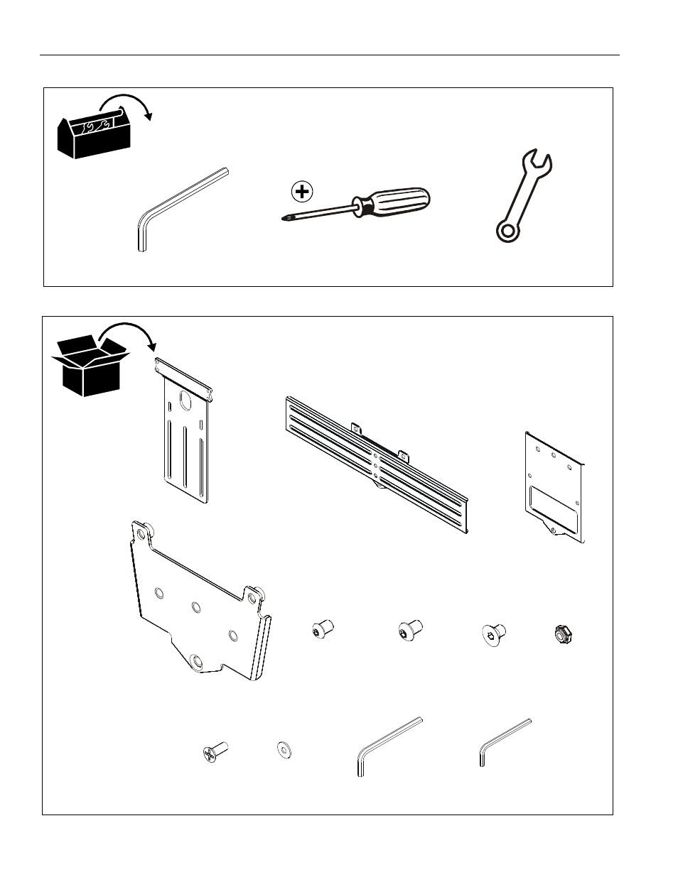 Tools required for installation parts | CHIEF TA350 User Manual | Page 4 / 8