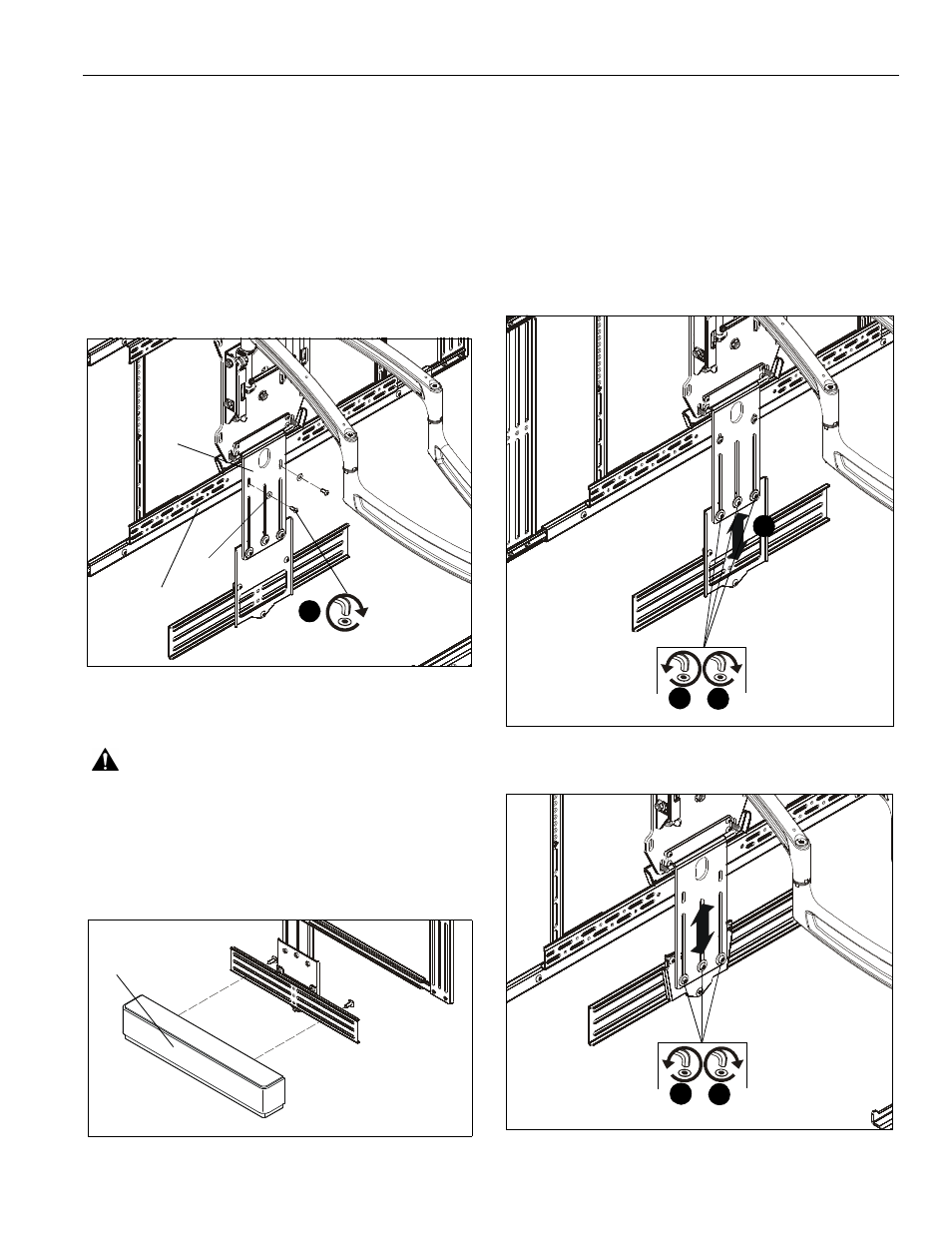 Center speaker installation, Adjustments | CHIEF TA350 User Manual | Page 7 / 8
