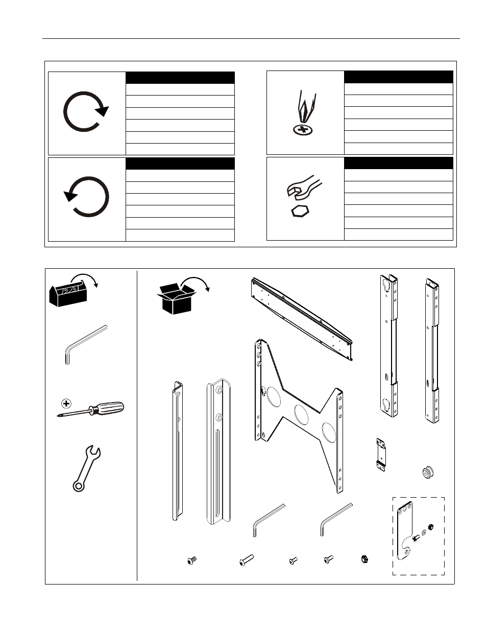 Legend tools / parts | CHIEF PACY3 User Manual | Page 3 / 8