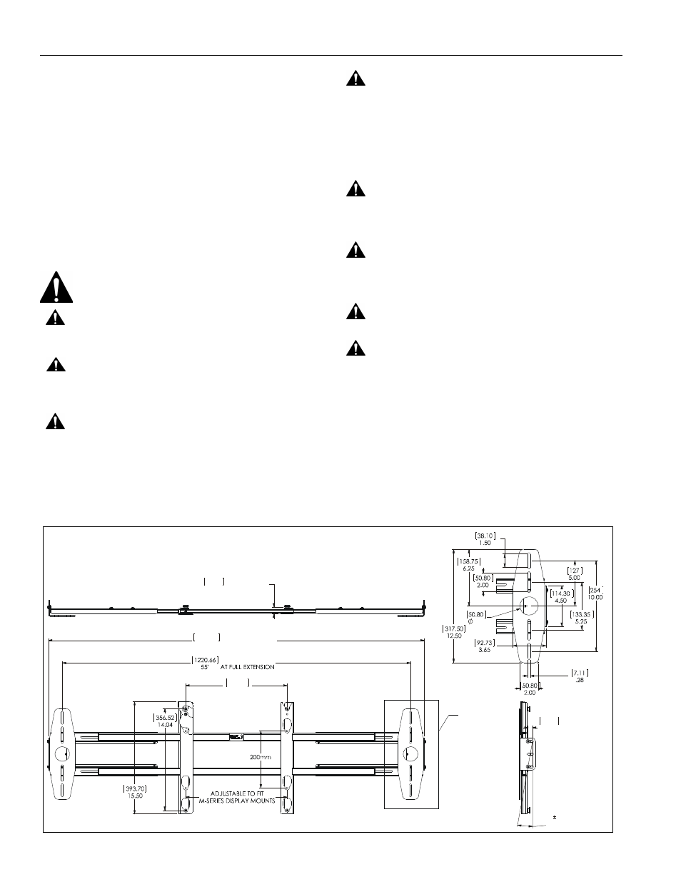 Disclaimer, Important safety instructions, Save these instructions!-- dimensions | Paclr1 installation instructions 2 | CHIEF PACLR1 User Manual | Page 2 / 12